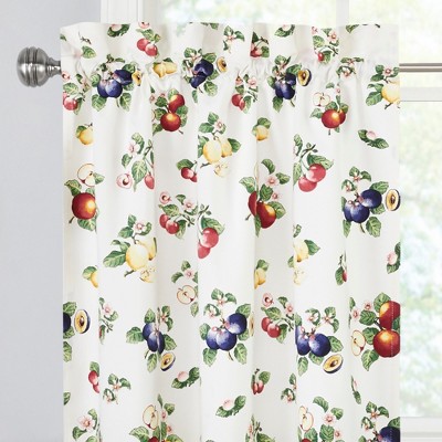White Cotton Rod Pocket Light-Filtering Kitchen Tier Curtains, 30" x 36"