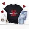 Simply Sage Market Women's Love Vibes Heart Checkered Short Sleeve Graphic Tee - 3 of 4