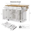 Kitchen Carts and Islands with Rubber Wood Drop Leaf, 4 Doors, 3 Drawers, Rolling Storage Island on Wheels for Kitchen or Dining Room-The Pop Home - 4 of 4