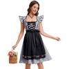 Women's Vintage Plaid Two-Piece Dress Set: Square Neck Flutter Sleeve Dress with Apron - 3 of 4