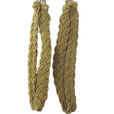 Vintiquewise Pair of Gold Rope Curtain Tie Backs