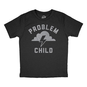 Youth Funny T Shirts Problem Child Sarcastic Graphic Novelty Tee For Kids - Crazy Dog Youth T Shirt - 1 of 4