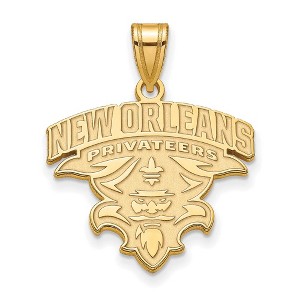 Black Bow Jewelry 10k Yellow Gold New Orleans Privateers NCAA Extra Large Pendant - 1 of 3
