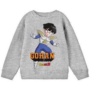 Dragon Ball Z Crew Neck Long Sleeve Athletic Heather Youth Sweatshirt - 1 of 2