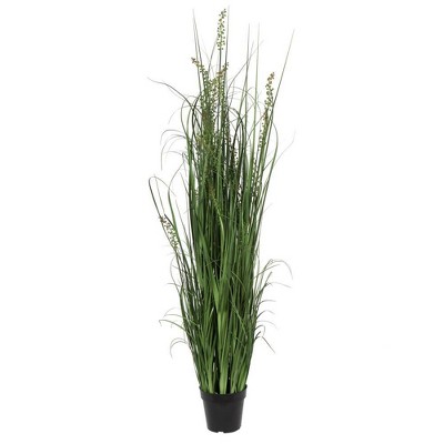 Vickerman Artificial Sheep's Grass in Pot 60": Indoor Faux PVC Grass Decor, Sheltered Outdoor Compatible