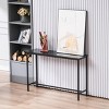 Syemin Console Tables Industrial Style Porch Table Narrow Console Table Small Entryway Table Sofa Table Side Display Table, Black, 41.3"*11.8"*28" - 3 of 4