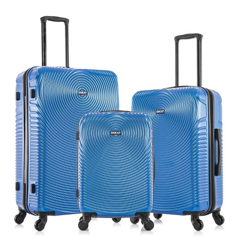 Dukap Inception Lightweight Hardside Checked Spinner Luggage Set 3pc - Blue  : Target
