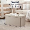 Ornavo Home Foldable Tufted Linen 30' Inch Bench Storage Ottoman - 2 of 4