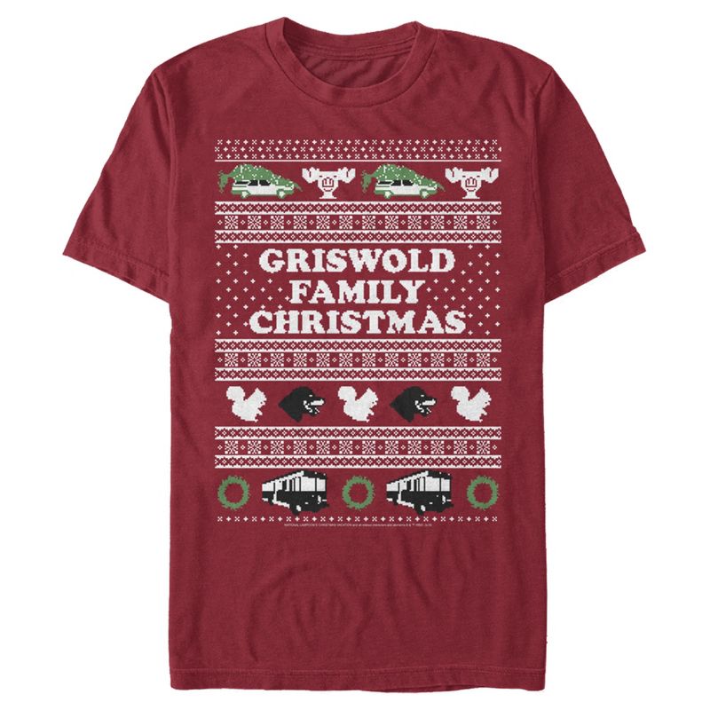 Men's National Lampoon's Christmas Vacation Griswold Family Christmas Ugly Sweater T-Shirt, 1 of 6