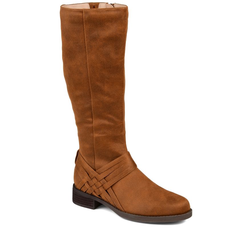 Journee Collection Womens Meg Stacked Heel Riding Boots, 1 of 11