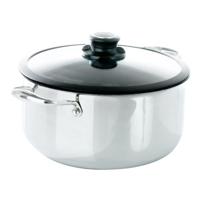 Frieling Black Cube, Stockpot w/ Lid, 11" dia., 7.5 qt., Stainless steel/nonstick
