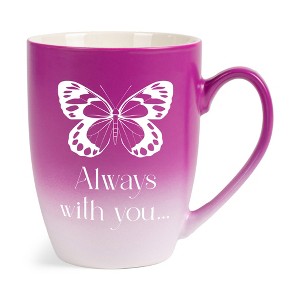 Elanze Designs Always With You Two Toned Ombre Matte Pink and White 12 ounce Ceramic Stoneware Coffee Cup Mug - 1 of 4