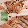 Itopfox 10-Piece Wooden Kitchen Utensil Set - Teak Wood Spoons, Spatulas, Ladle for Non-Stick Cookware, Cooking Tools with Hanging Holes - 4 of 4