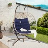 Double Egg Chair with Stand Hanging Indoor Outdoor Wicker Rattan Patio Basket Egg Swing Chair Hammock Egg Chairs - 2 of 4