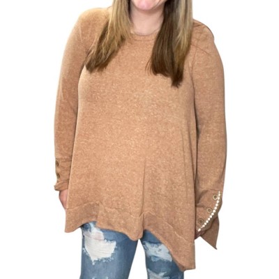 Women's Asymmetrical With Wrist Detail Tunic Top - JADE BY JANE