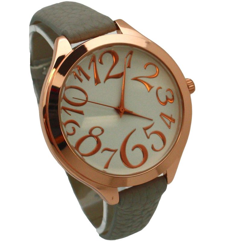 Olivia Pratt Artistic Numeral Leather Strap Watch, 5 of 6