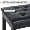 GlasFlength Ottomans and Benches Piano Bench with Faux Leather Padded Cushion Button Tufted Keyboard Bench for Piano room, Black, 31.5"*15.25"*6.25" - 3 of 4
