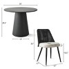 5-Piece Modern Round Dining Table Set, 35" Pedestal Table with 4 Upholstered Rattan Back Dining Chairs, Space Saving Design-Maison Boucle - 2 of 4