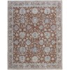 Red Blue and Ivory Floral Power Loom Worn Faded Area Rug With Fringe - 4 of 4