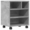 Aghana Digitals Mobile Engineered Wood Printer Stand with Lockable Wheels - Concrete Gray, - 2 of 4
