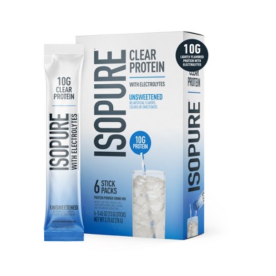 Isopure Protein Water Stick Pack - Unflavored - 6ct