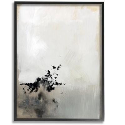 Stupell Industries Minimal Neutral Abstract Painting Black Splatter