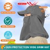 SUN CUBE Fishing Sun Hat with Neck Flap for Men UV Protection Cover Outdoor Bucket Cap with Face Covering for Hiking Running - 3 of 4
