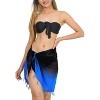LA LEELA Sarong Coverups for Women Chiffon Swim Cover Up Short Women's Beachwear Summer Pool Beach Wraps Skirt Bikini Cover-ups One Size Black, Solid - 2 of 4