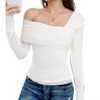 Women's Pamela Long-Sleeve One-Shoulder Mesh Top - Miss Sparkling - 3 of 4