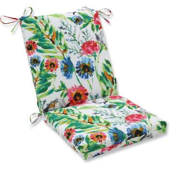 Flower Mania Petunia Squared Corners Outdoor Chair Cushion Pink - Pillow Perfect
