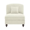 Vynxaria Modern Armless Sofa Beige+White Chenille, W/1 Pillow, Detachable Ruffle Skirts (2 Styles), Multi-Module Configurable, Curved Petal Armrests - 4 of 4
