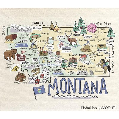 Wet it By Fishkiss State Washcloth - Montana