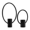 Sagebrook Home Set of 2 Metal Decorative Ring Candle Holders - Contemporary Abstract Black Aluminum Ring - 3 of 4