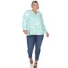 Womens Plus Pleated Long Sleeve Floral Print Blouse - White Mark - 4 of 4