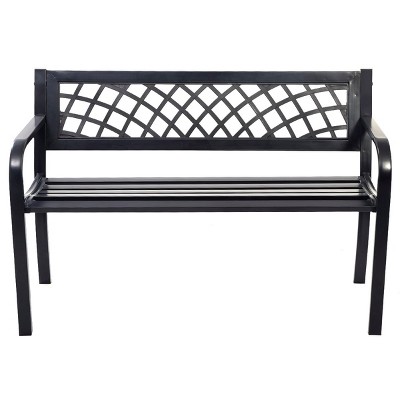 Tangkula Antique Steel Bench Patio Garden Chair Porch Cast for Outdoor