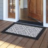 Briarwood Lane Everyday Doormat 30x18 Indoor Outdoor Navy and Tan Damask Doormat - 3 of 4