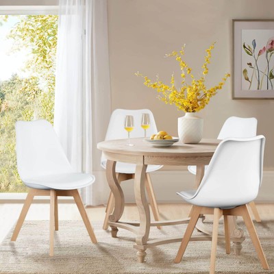 NicBex PU Leather Dining Chairs Set of 4,Modern Upholstered Armless Kitchen Chairs with High Back for Dining room,Living Room,Kitchen