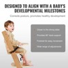Adjustable Wooden High Chair for Babies & Toddlers, Convertible Feeding Chair with Tray & Footrest - 3 of 4