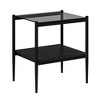 Ridstar Set of 2 Modern Rectangle End Table with Tempered Glass Tabletop For Living Room-Gray - 2 of 4