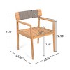 7-Piece Outdoor Dining Set with Acacia Wood Table, Rope Armchairs, Teak Finish Patio Furniture for Garden or Deck-Maison Boucle - 4 of 4