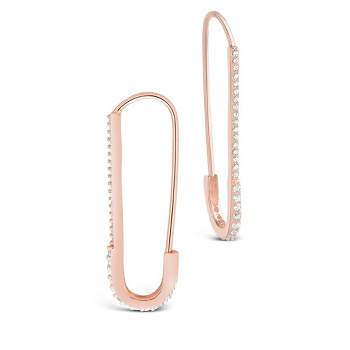 BenevolenceLA - Safety Pin Earrings 04 Gold Safety Pin with Zircon
