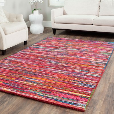 Nantucket Pink and Multicolor Hand-Tufted Cotton 10' x 14' Area Rug
