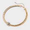 16" Omega Chain Necklace with Pave Center - A New Day™ Gold - 3 of 4