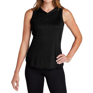 Mafoose Ladies Ultra-Soft with Mesh PosiCharge Tri-Blend Moisture-Wicking Draft Hoodie Tank Top - 1 of 4