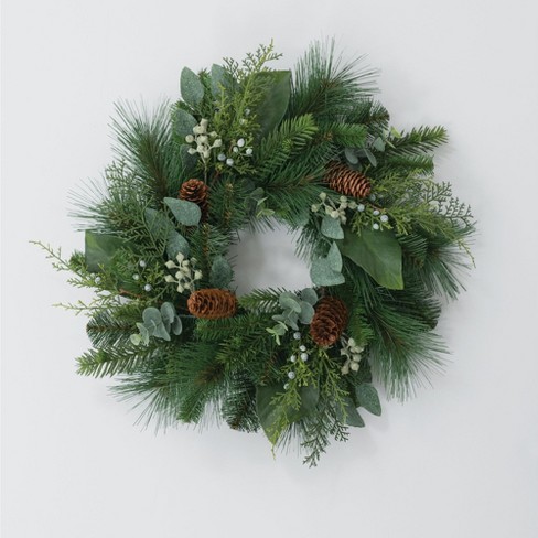 Sullivans Artificial Mix Pine And Eucalyptus Wreath : Target