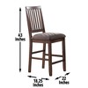 Rubberwood Solids and Engineered Wood Counter Chair (Set of 2) with Removable Seat Cushion, Footrest, and Corner-Blocked Construction - 3 of 4