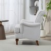 TOAOTBNBO Wooden Accent Chair with High Back, Breathable Fabric Armchair with Soft Padded Seat Mid-Century Single Sofa Chair for Office - 4 of 4