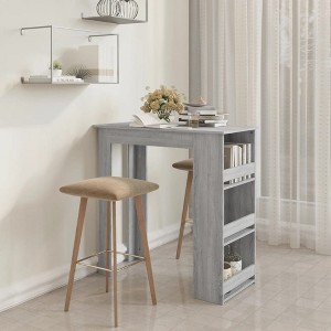 vidaXL Bar Table with Storage Rack Gray Sonoma 40.2 in.x19.7 in.x40.7 in. Engineered Wood - 1 of 4