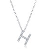 Bella Silver Sterling Silver, Emerald Baguette CZ Round Circle & FWP Necklace - White - 16+2 Inch - 2 of 3