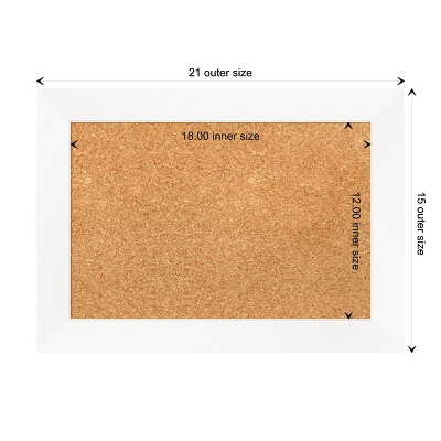 White Framed Natural Cork Bulletin Board 24x19
